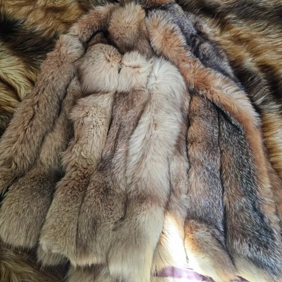 Stunning Vintage Real Genuine Crystal Fox Fur Coat - Picture 4 of 8